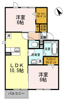 ソレイユⅠ 102号室 間取り