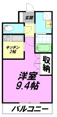 プレサスＳ 201号室 間取り