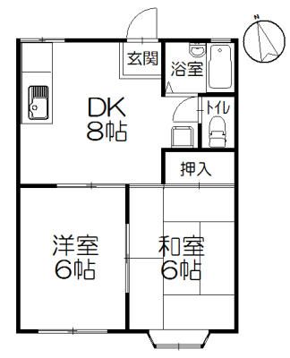 湘南コーポB棟 103号室 間取り