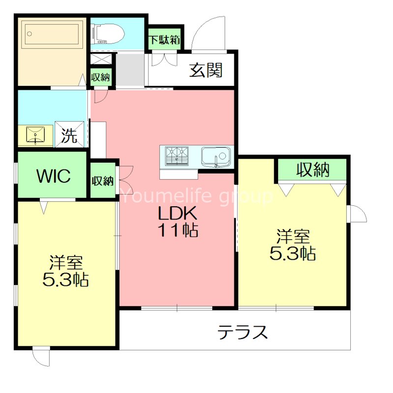 シャルールくげぬま 102号室 間取り