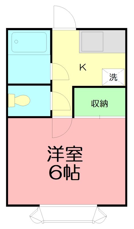 富士ハイツ 102号室 間取り