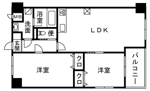 グラビス 107号室 間取り