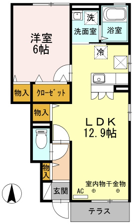 ユニヴェール C 102号室 間取り