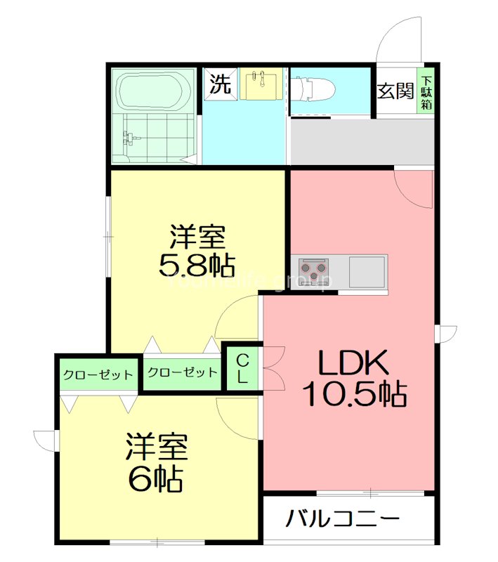 LivelyⅡ 201号室 間取り