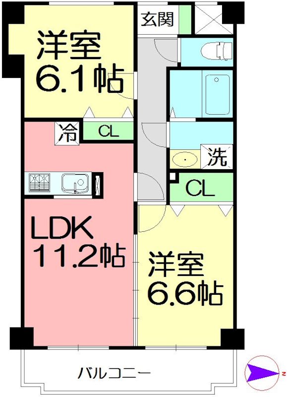 グリーンシティ大船 204号室 間取り