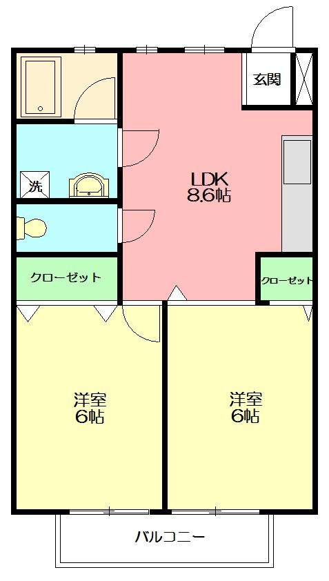 ベルハウス本郷台 204号室 間取り