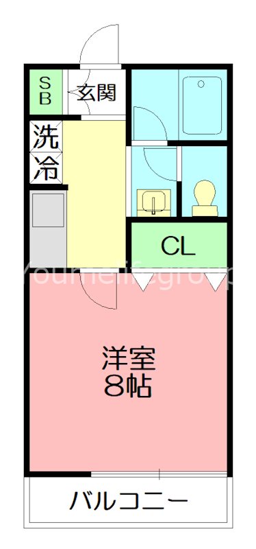 プラムコート 106号室 間取り