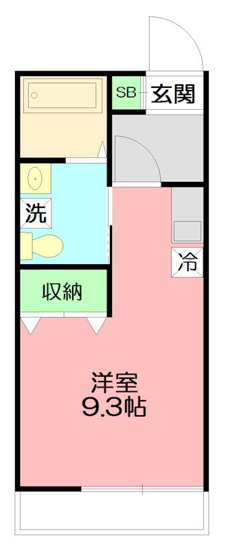 クリプト武蔵 103号室 間取り