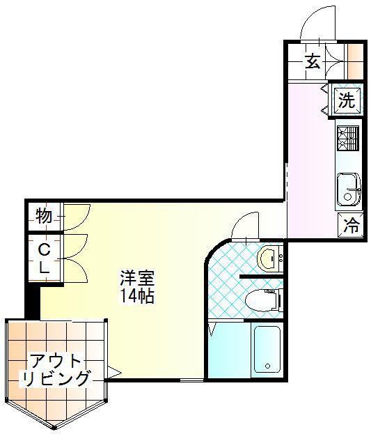 アネーロ上粕屋 206号室 間取り