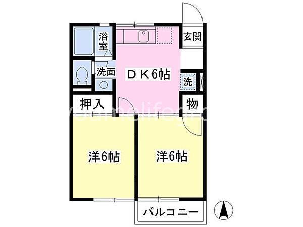 デタントハウス 103号室 間取り
