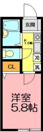キャピタル逗子 202号室 間取り