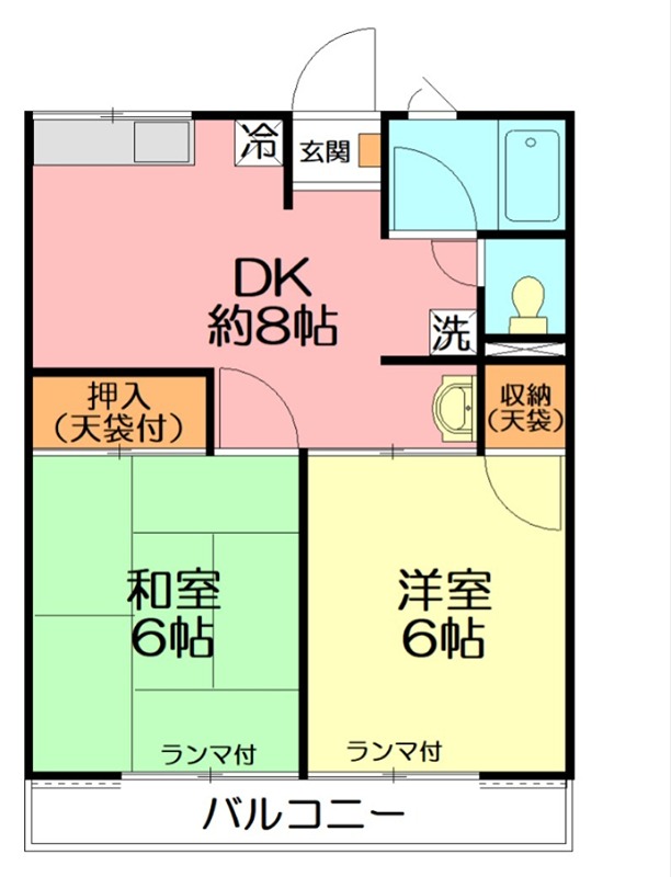 カクヨーガーデン足柄Ⅰ 201号室 間取り
