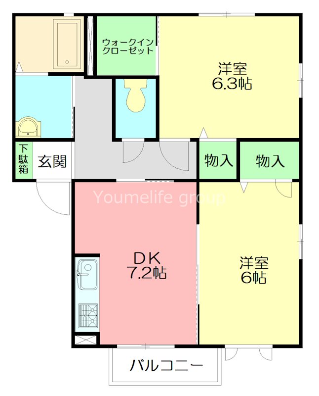 プリムヴェールⅡ 202号室 間取り