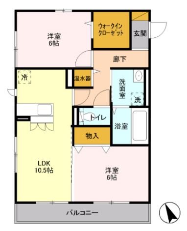 リベラマーロ 206号室 間取り