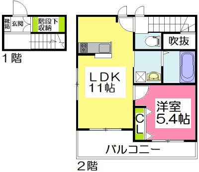 HebelMaison湘南片瀬Ⅰ 202号室 間取り