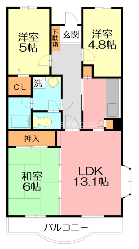 モンティクロ弐番館 401号室 間取り
