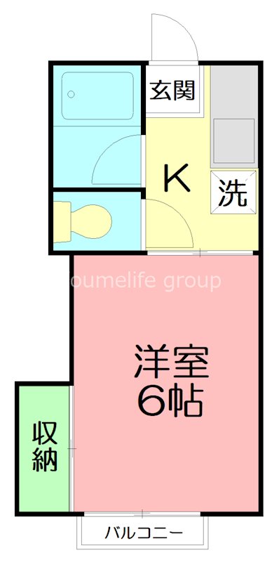 第2コーポ萩山 7号室 間取り