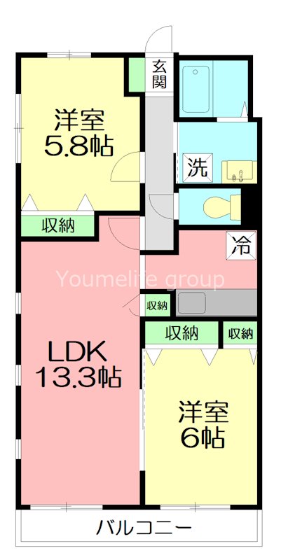 コンフォールいずみ中央 201号室 間取り