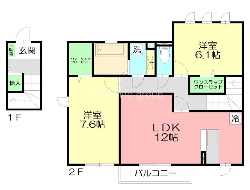 フォンティーヌⅡ棟 201号室 間取り