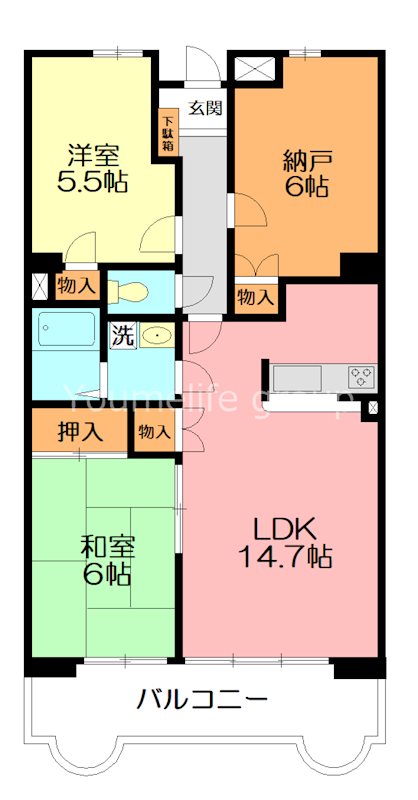 サンジュネス湘南 502号室 間取り