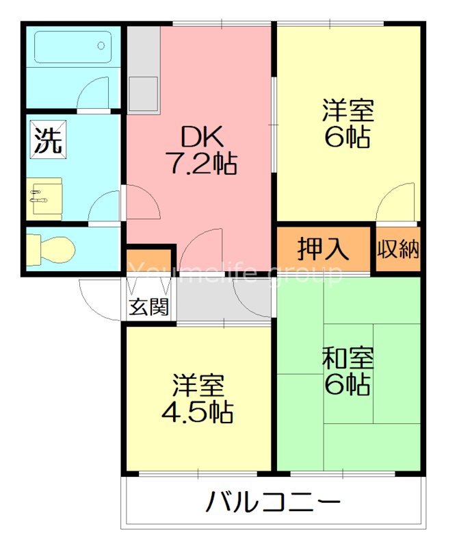 グリーンサイドマンション 203号室 間取り