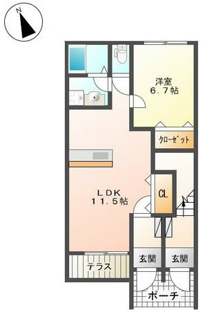 セレーノ・東栖 102号室 間取り