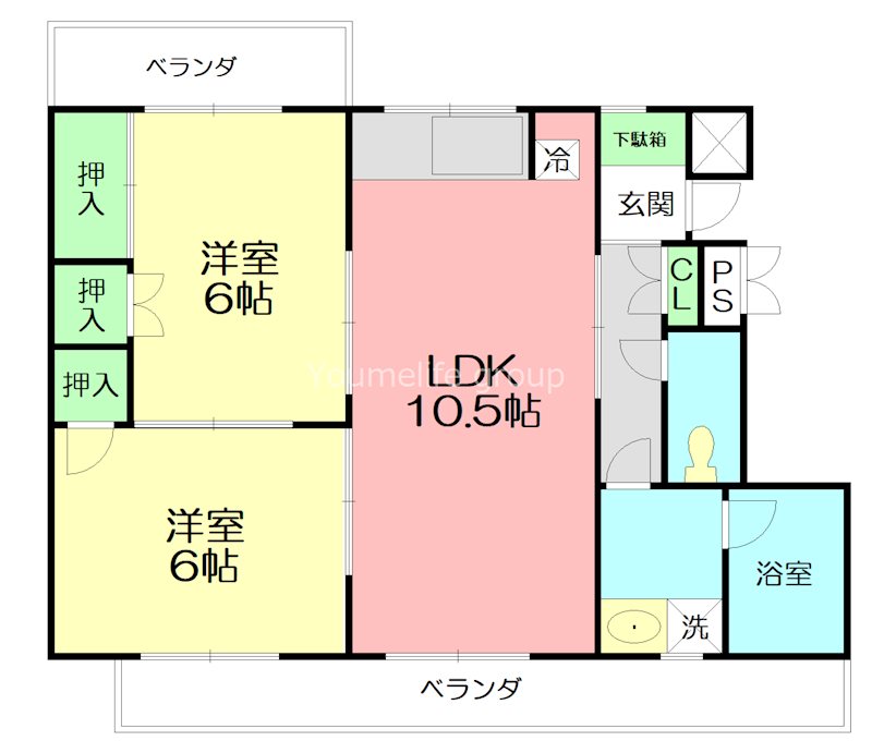 アムス厚木 304号室 間取り