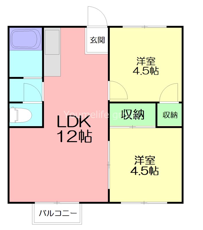 コーポラス谷神Ａ 201号室 間取り