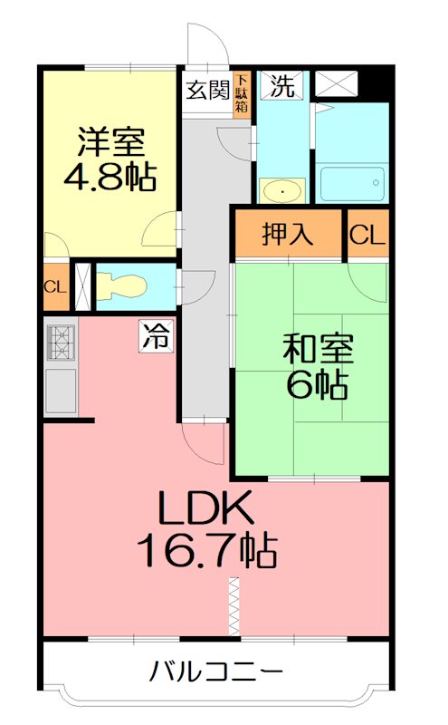 ウィスタリア 202号室 間取り