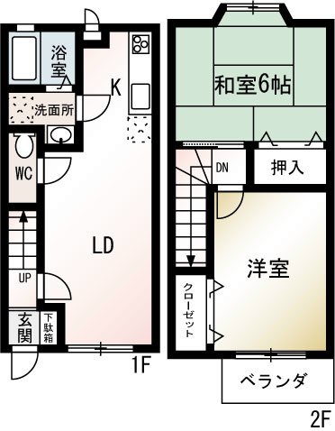 パークサイドテラスA A-2号室 間取り
