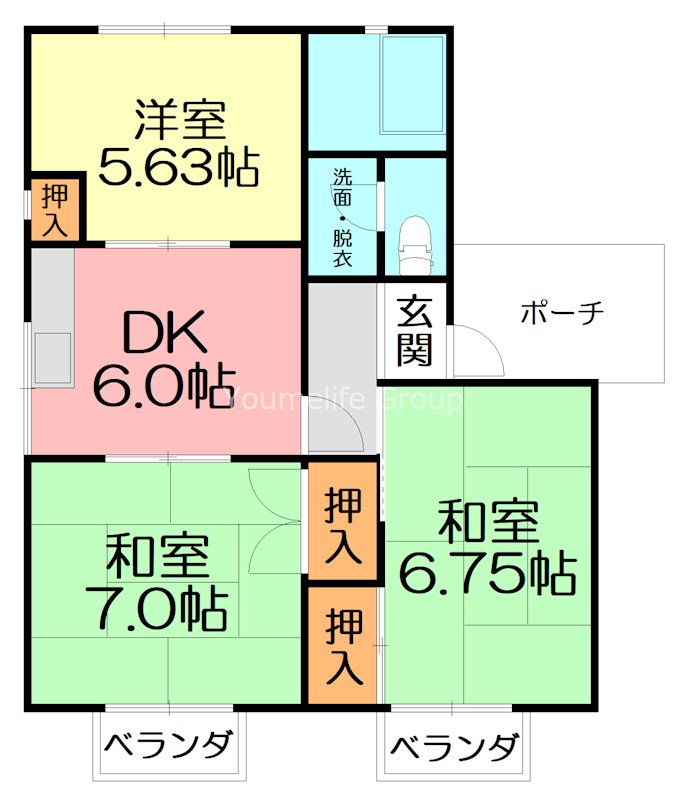 ハイツグリーンサイド 202号室 間取り