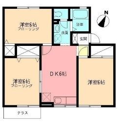 クレールC 102号室 間取り