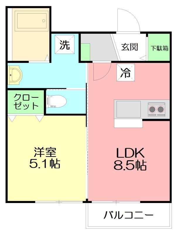 Life松風町 202号室 間取り