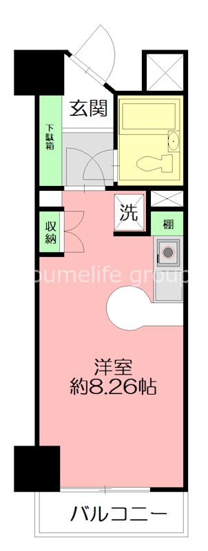 ペルソナージュ横浜 108号室 間取り