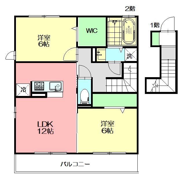 セレスティンワールA棟 203号室 間取り