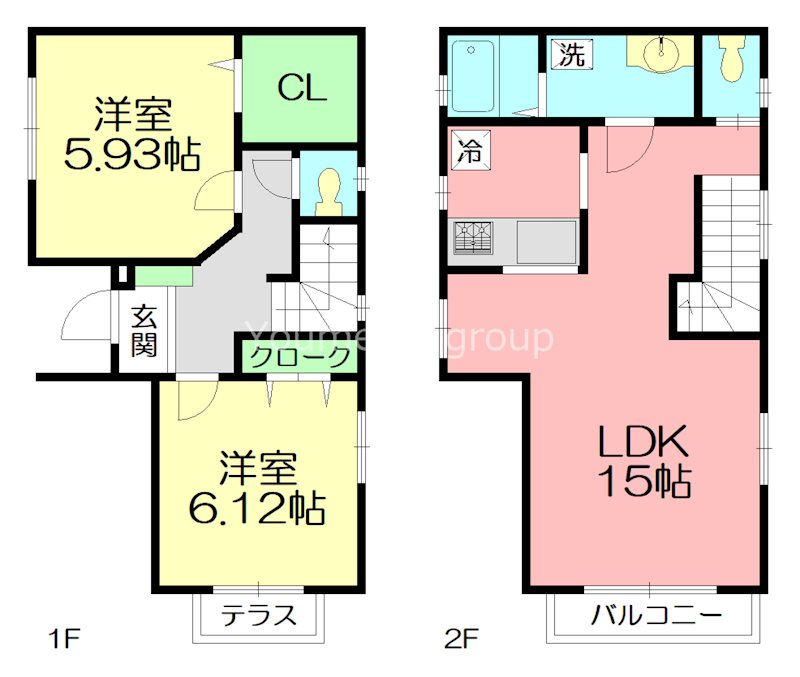 カーサデルソル B号室 間取り
