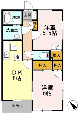 グリーンハイツ並木Ⅱ 103号室 間取り