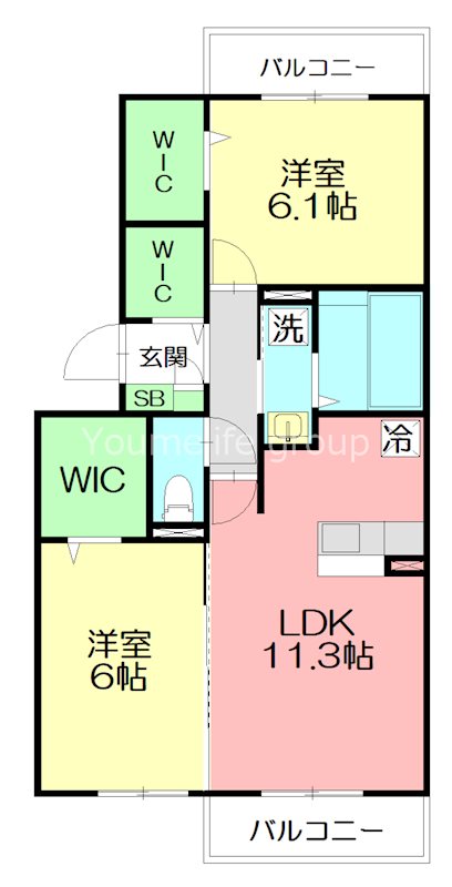 コンフィデンテⅠ 303号室 間取り