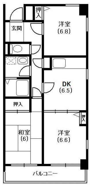 エルメゾン 101号室 間取り