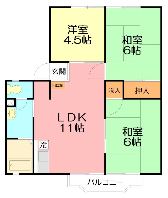 シャトーTK 201号室 間取り
