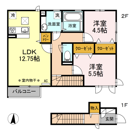 GranDeur 201号室 間取り