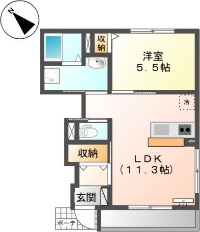 シェネ 102号室 間取り