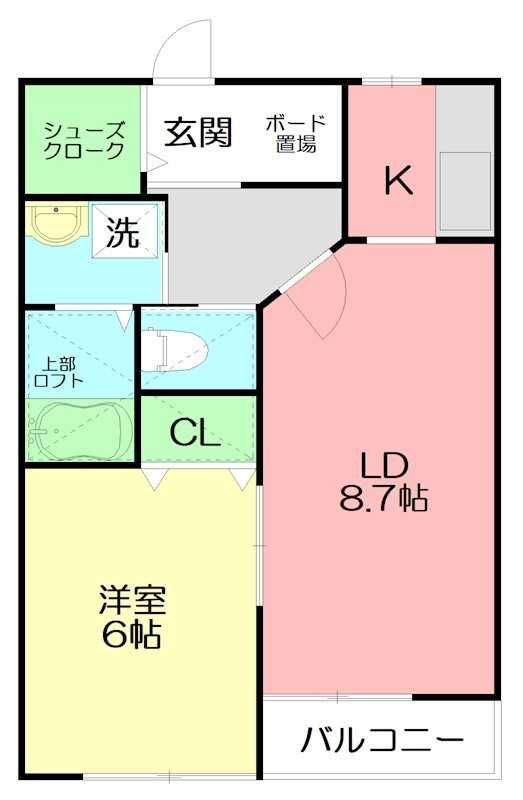 チャンティック東海岸 202号室 間取り