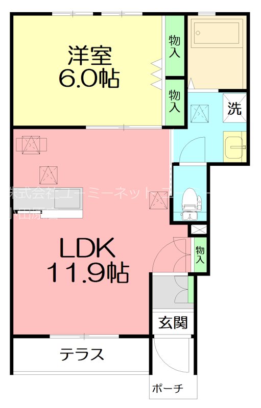 グロン ソレイユ小田原 103号室 間取り