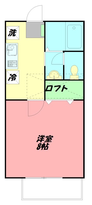 レインボーコート  201号室 間取り