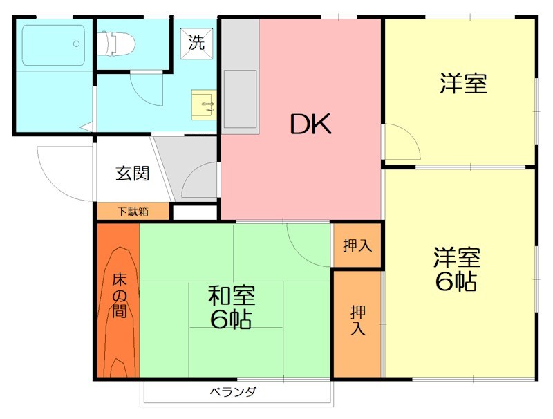 ル・レーブ聖　A棟 202号室 間取り