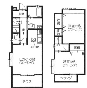 テラス善行坂Ⅱ 109号室 間取り