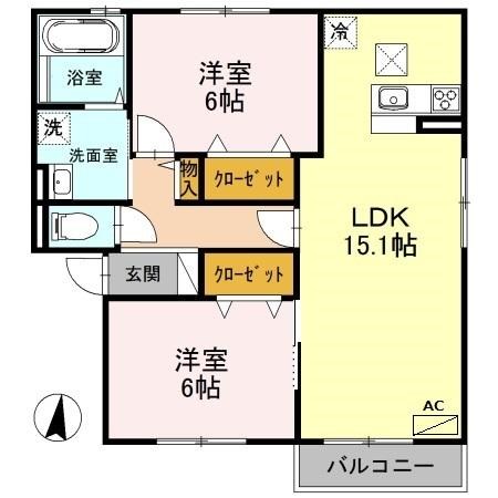 エトワールM A棟 102号室 間取り