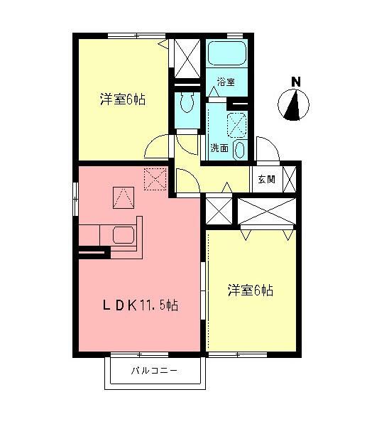ラークパレスⅢ 102号室 間取り