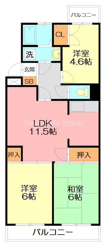 マリナスパジオ 402号室 間取り